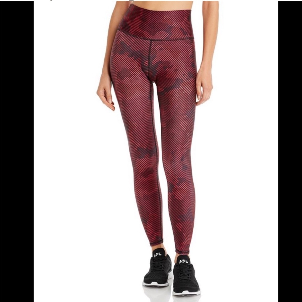 Terez Red and Black Camo Leggings - High Waist